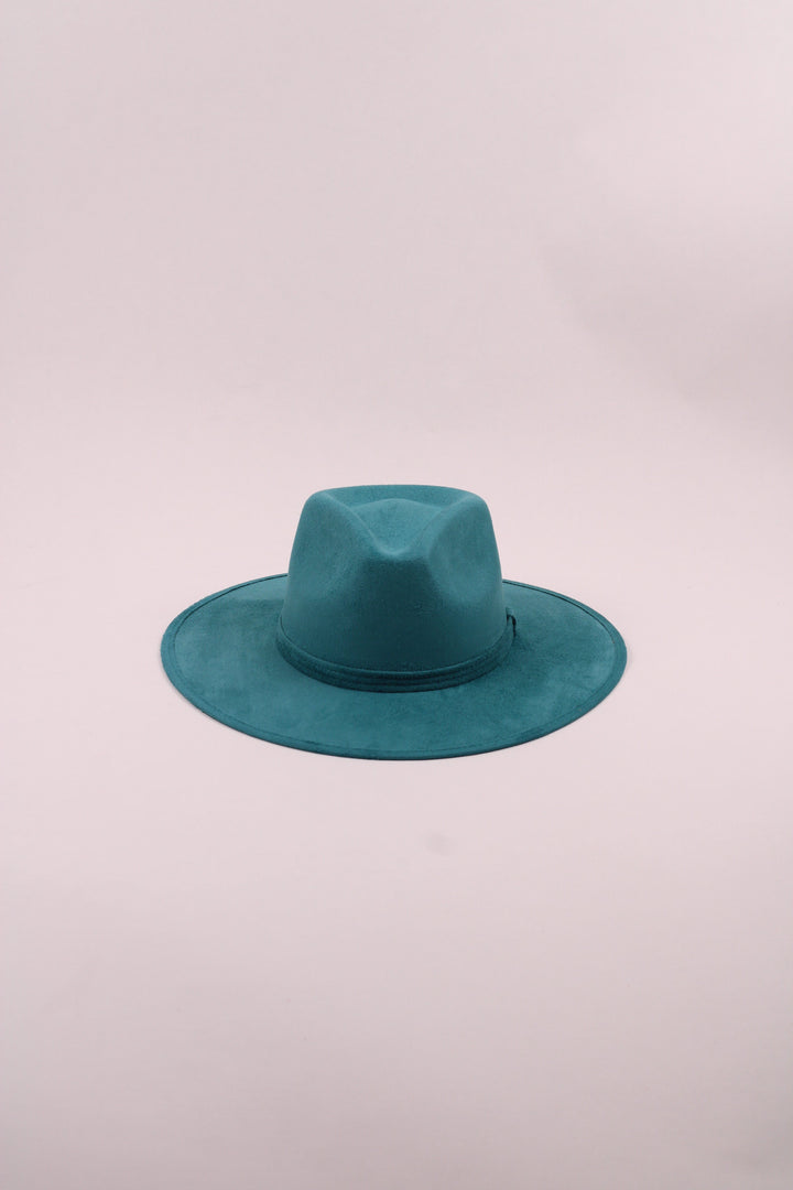 Vegan Suede Rancher Hat - Turquoise