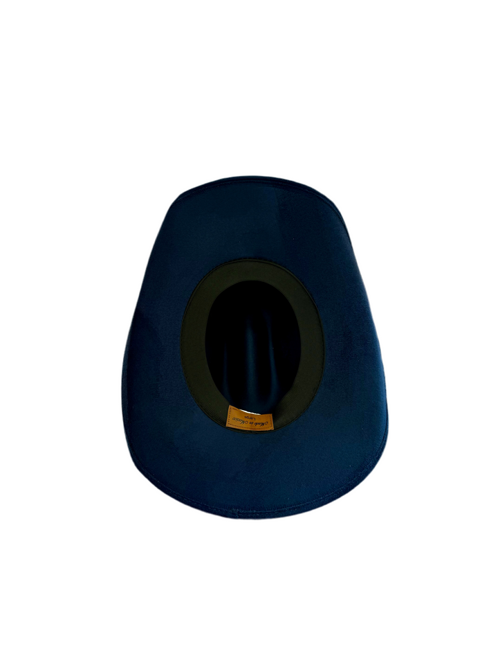 Austin Vegan Suede Cowboy Hat- Navy Blue