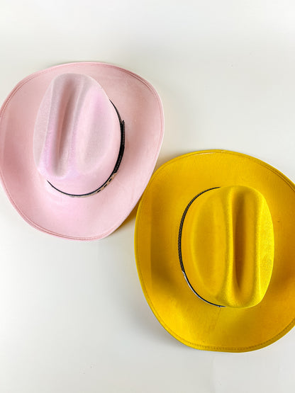 Texana Vegan Suede Cowboy Hat- Yellow