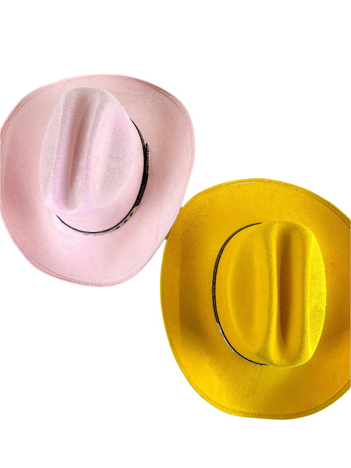 Texana Vegan Suede Cowboy Hat - Yellow