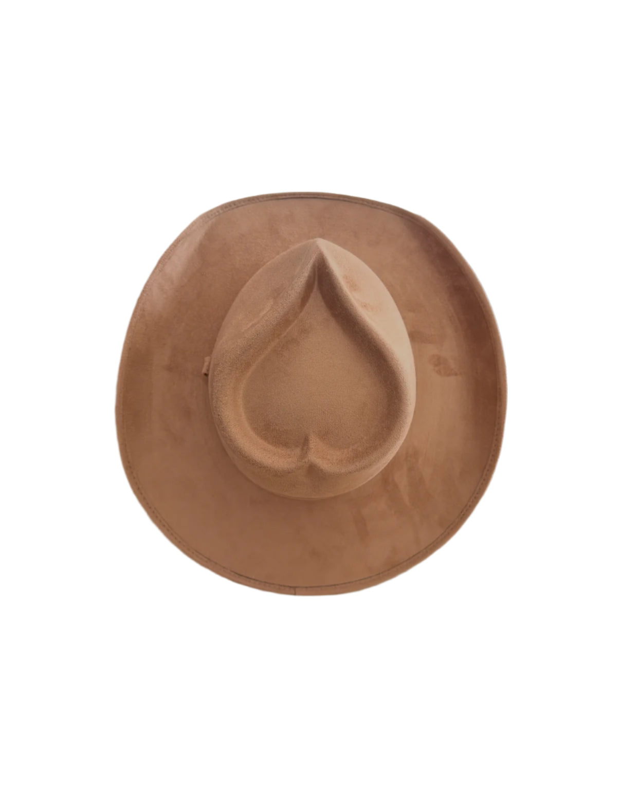 Vegan Suede Heart Shaped Cowboy Hat- Cappuccino