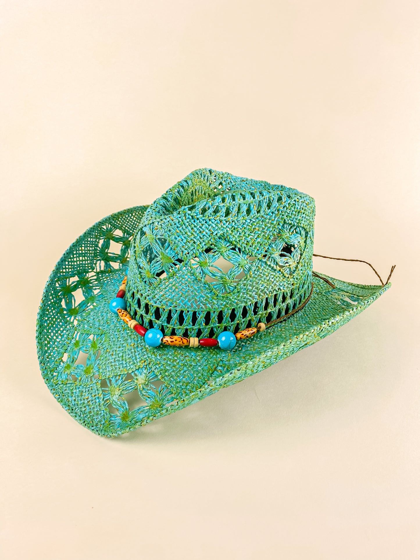 Bayside Rancher Raffia Hat - Aqua Green