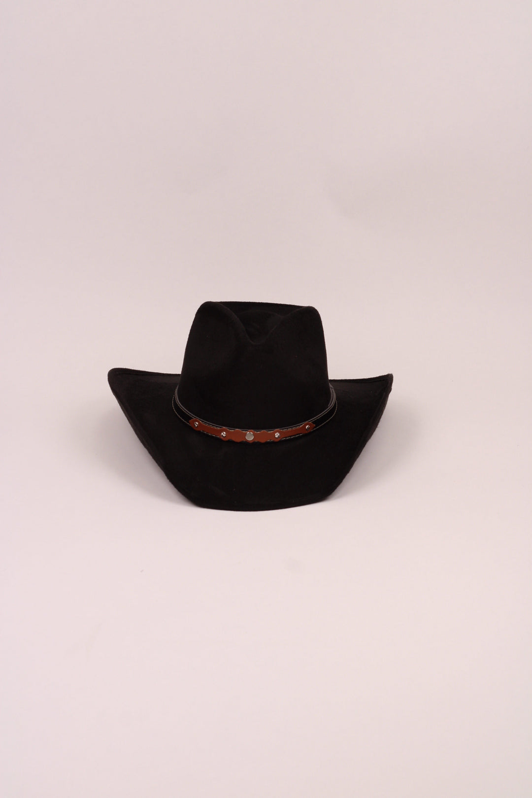 Santa Fe Vegan Suede Cowboy Rancher Hat- Black