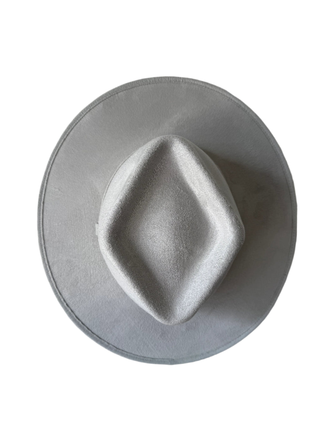 Vegan Suede Diamond Hat - Flat Brim - Light Grey