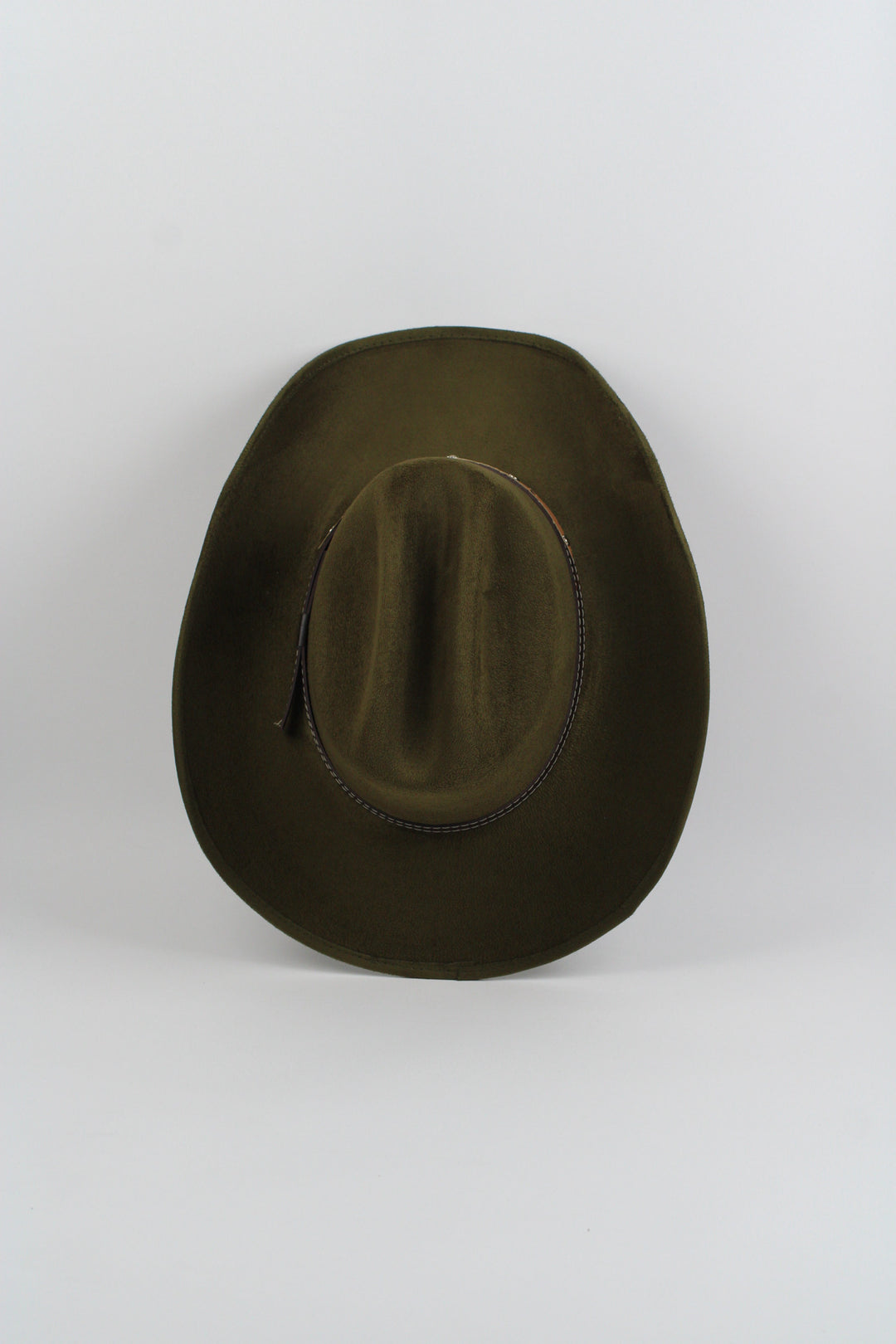Texana Vegan Suede Cowboy Hat - Olive Green