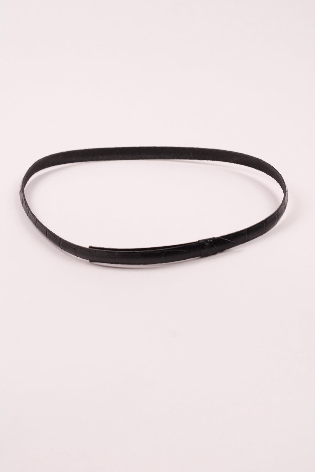 Leather Crocodile Hat Band / Black