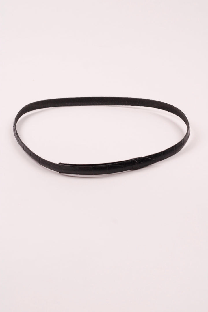 Leather Crocodile Hat Band / Black