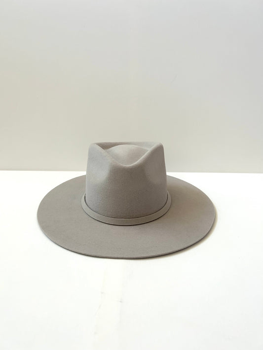 PREORDER Emery Merino Wool Teardrop Rancher Hat - Light Grey