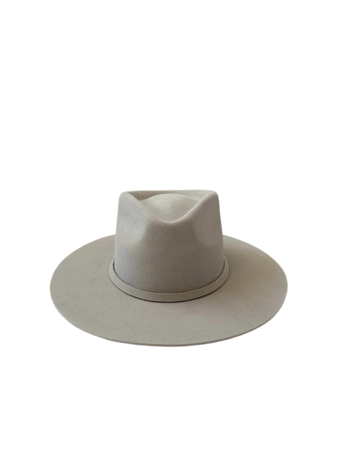 Emery Merino Wool Teardrop Rancher Hat - Light Grey