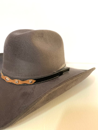 Austin Vegan Suede Cowboy Hat- Charcoal Grey