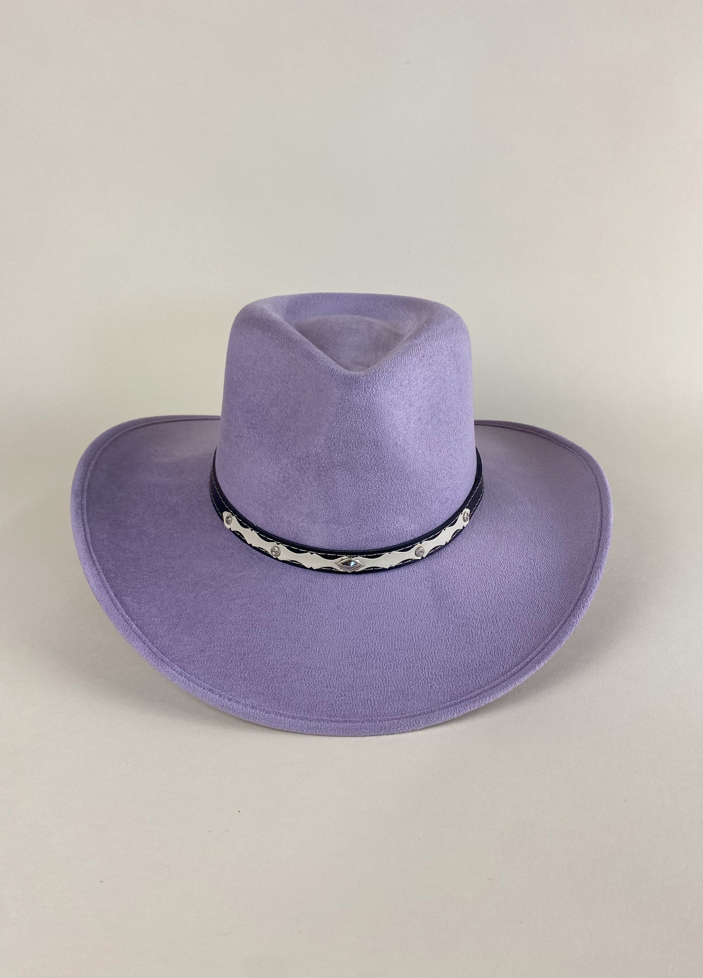 Santa Fe Vegan Suede Cowboy Rancher Hat- Lavender