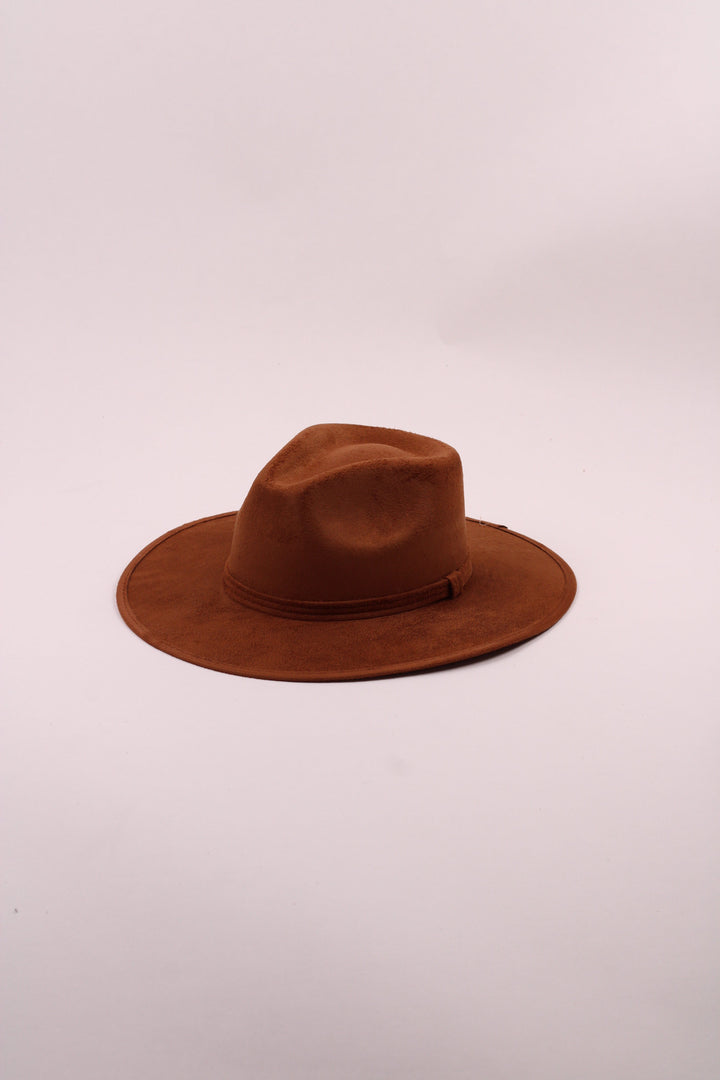 Vegan Suede Rancher Hat - Caramel