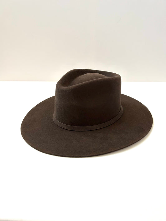 PREORDER Emery Merino Wool Teardrop Rancher Hat - Dark Brown