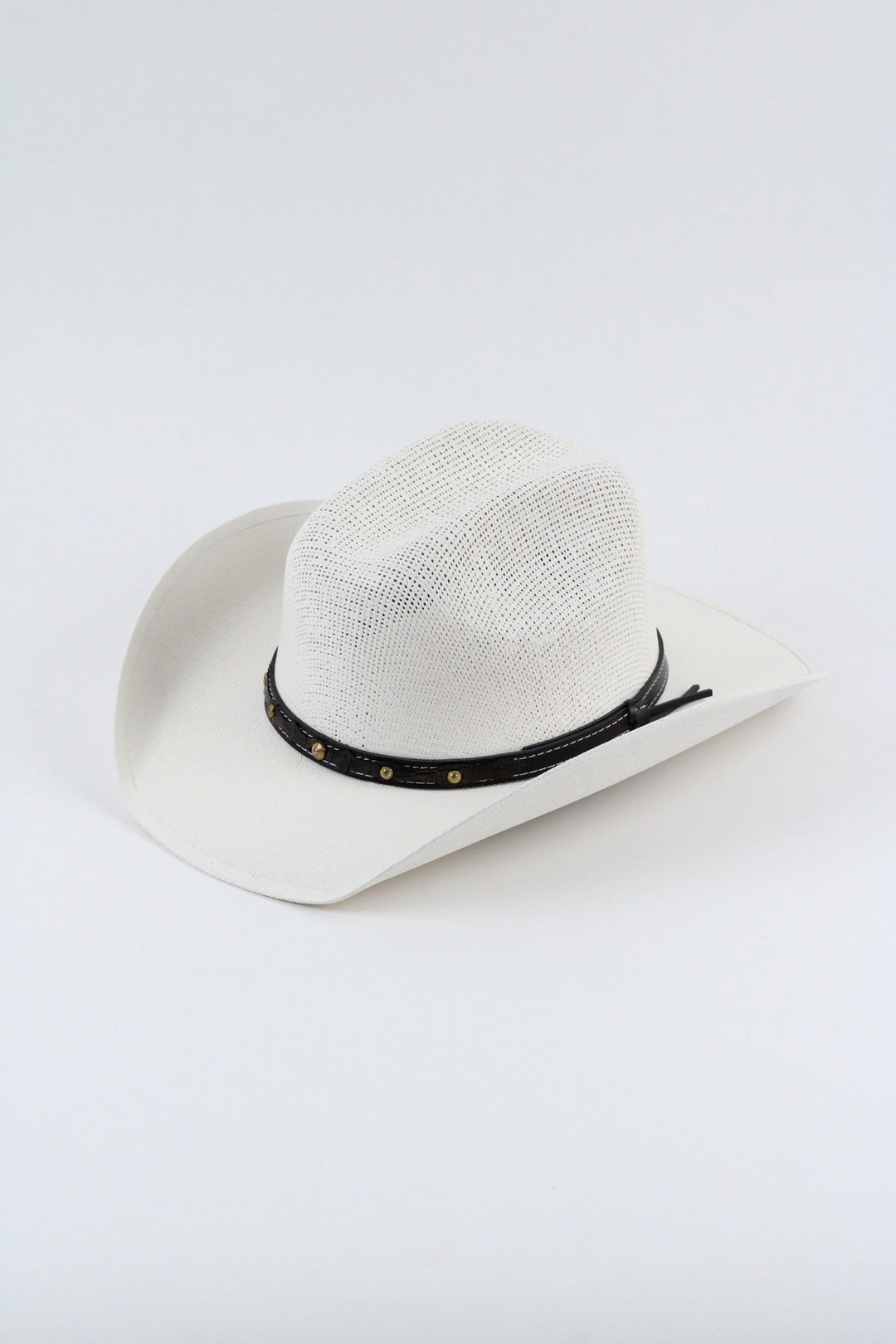 Kids Bullrider Mesh Top Structured Cowboy Hat - Ivory