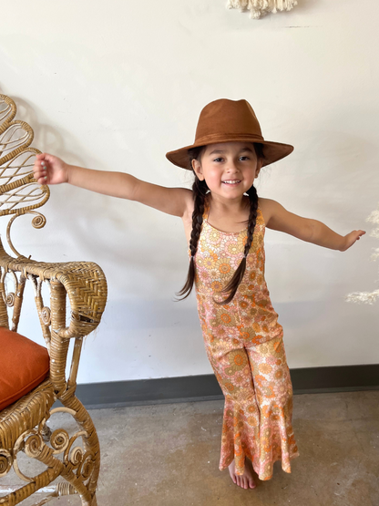 Kids Vegan Suede Hats - Caramel