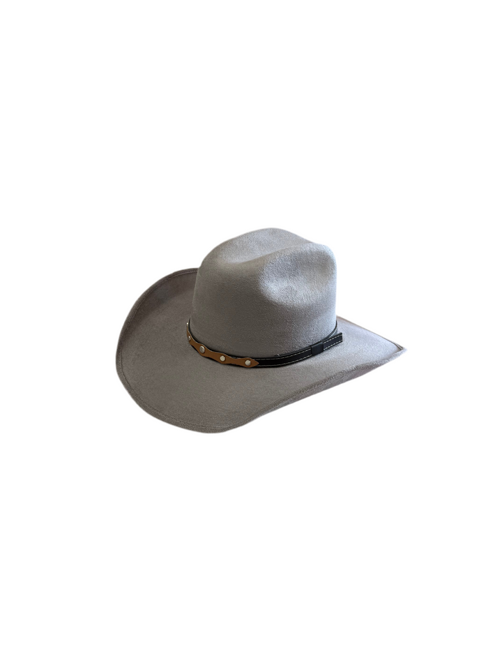 Austin Vegan Suede Cowboy Hat- Grey