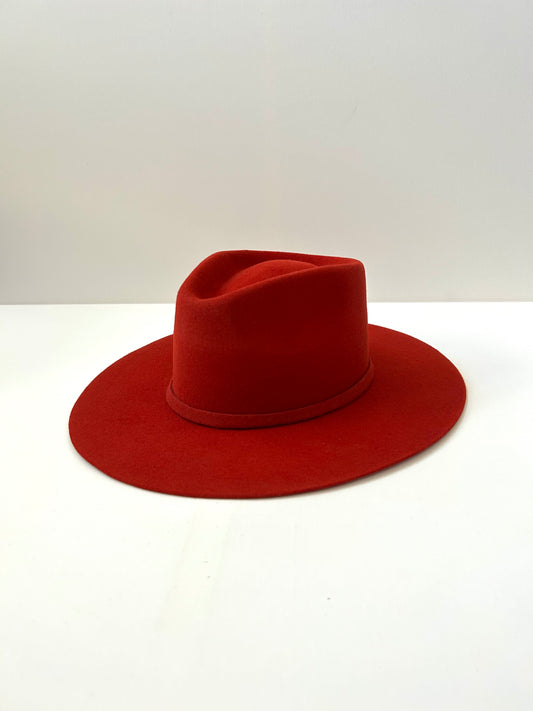 Emery Merino Wool Teardrop Rancher Hat - Red