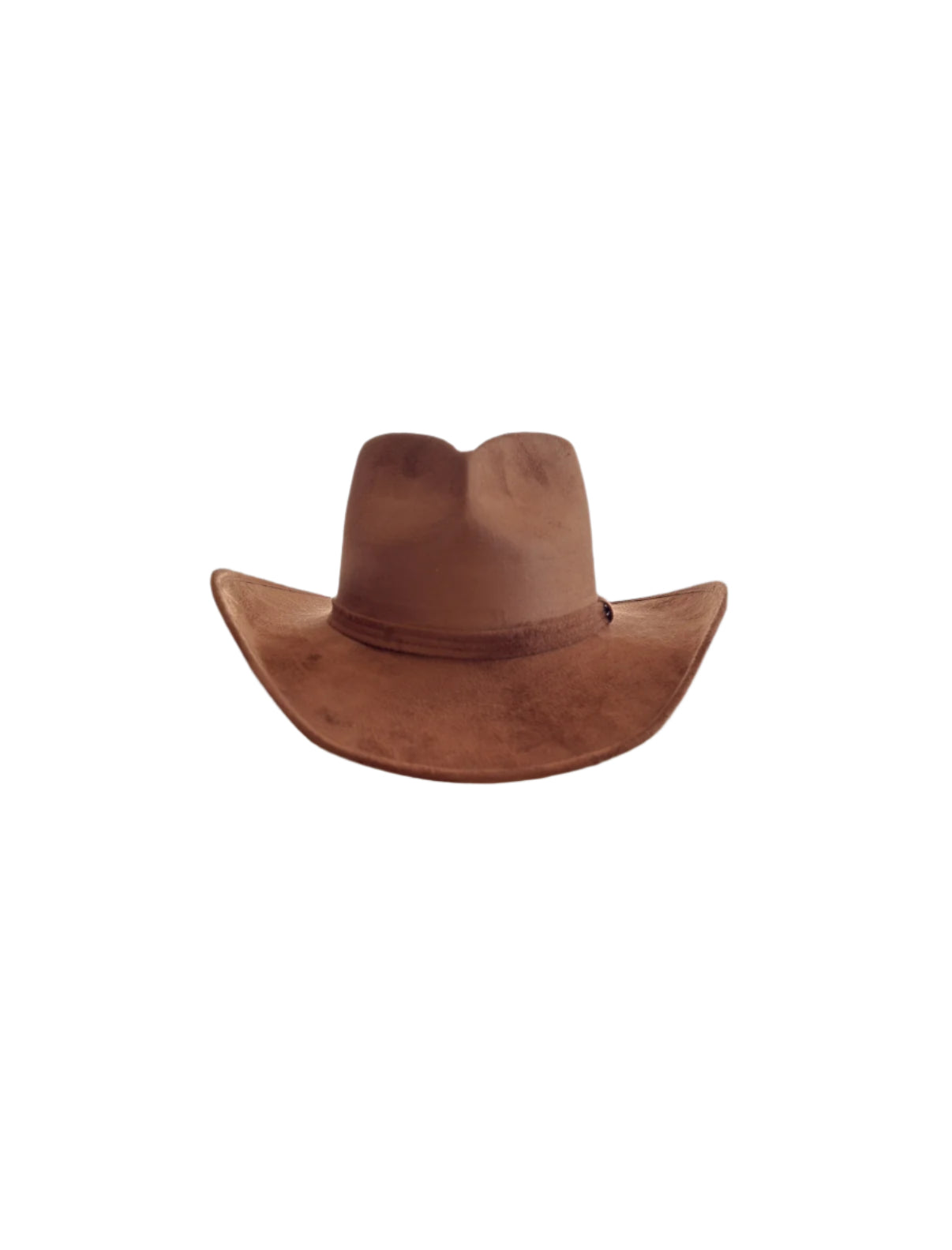 Vegan Suede Heart Shaped Cowboy Hat- Caramel