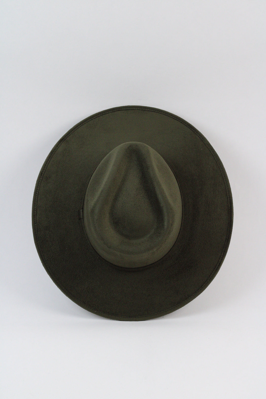 Vegan Suede Rancher Hat - Olive Green