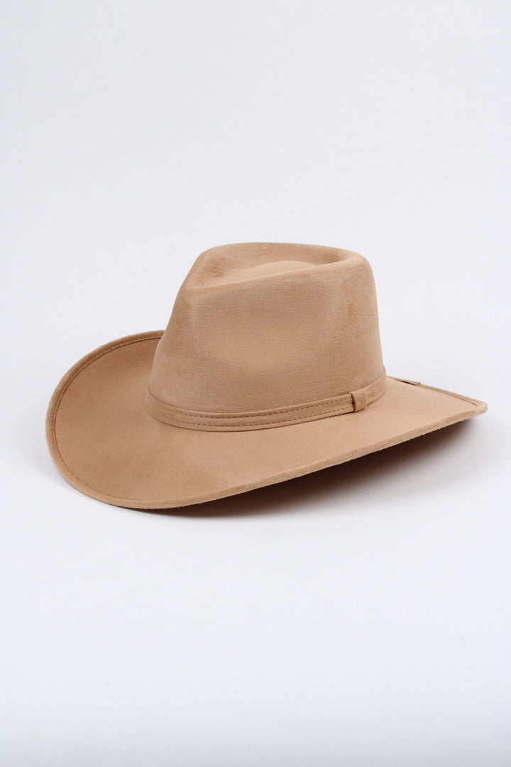 Amarillo Vegan Suede Cowboy Rancher Hat- Cappuccino