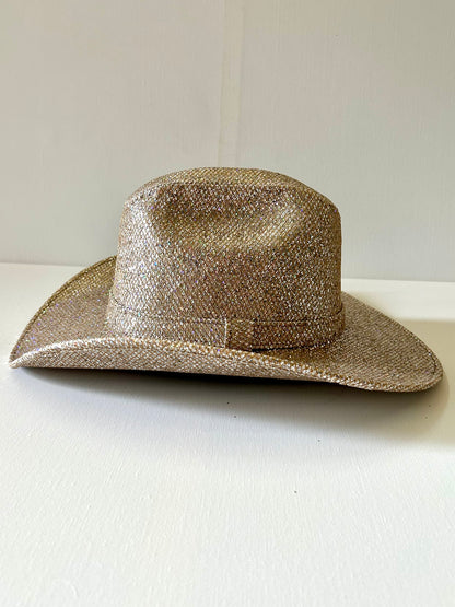 Western Glitter Hat - Champagne