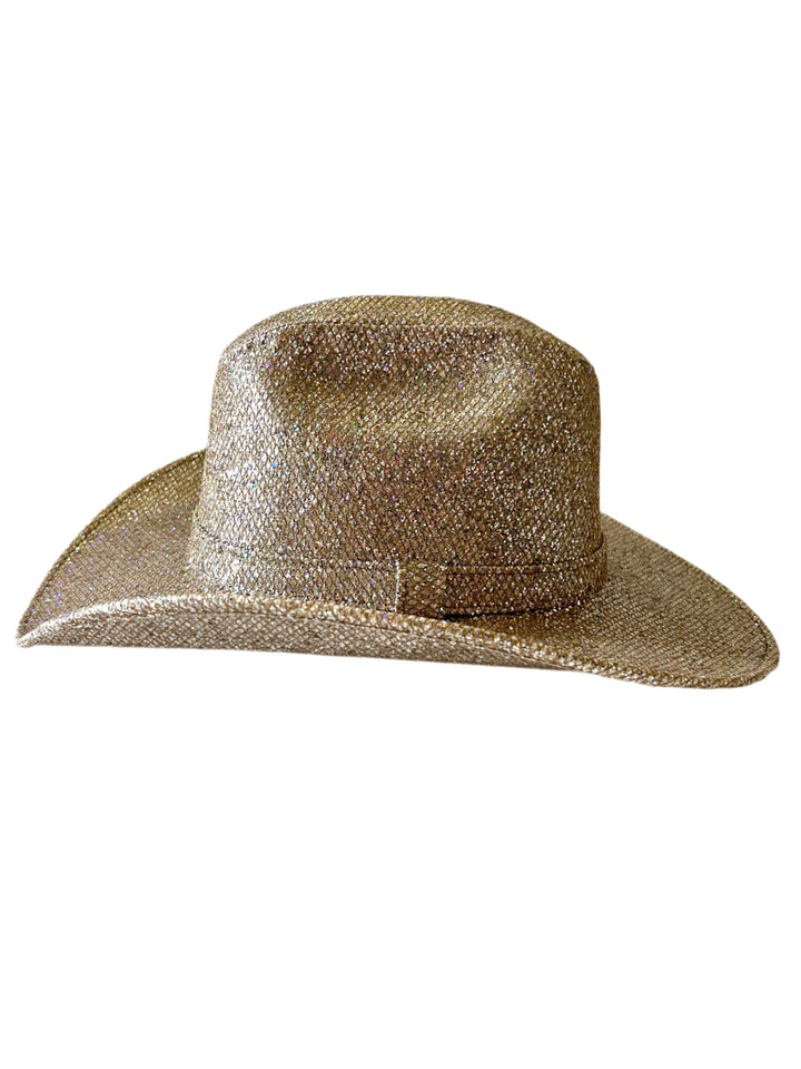Western Glitter Hat - Champagne
