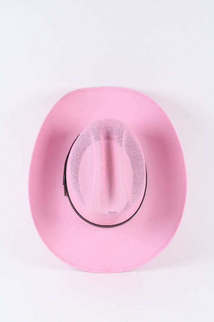 Luckenbach Cattlemen Mesh Top Structured Cowboy Hat - Pink
