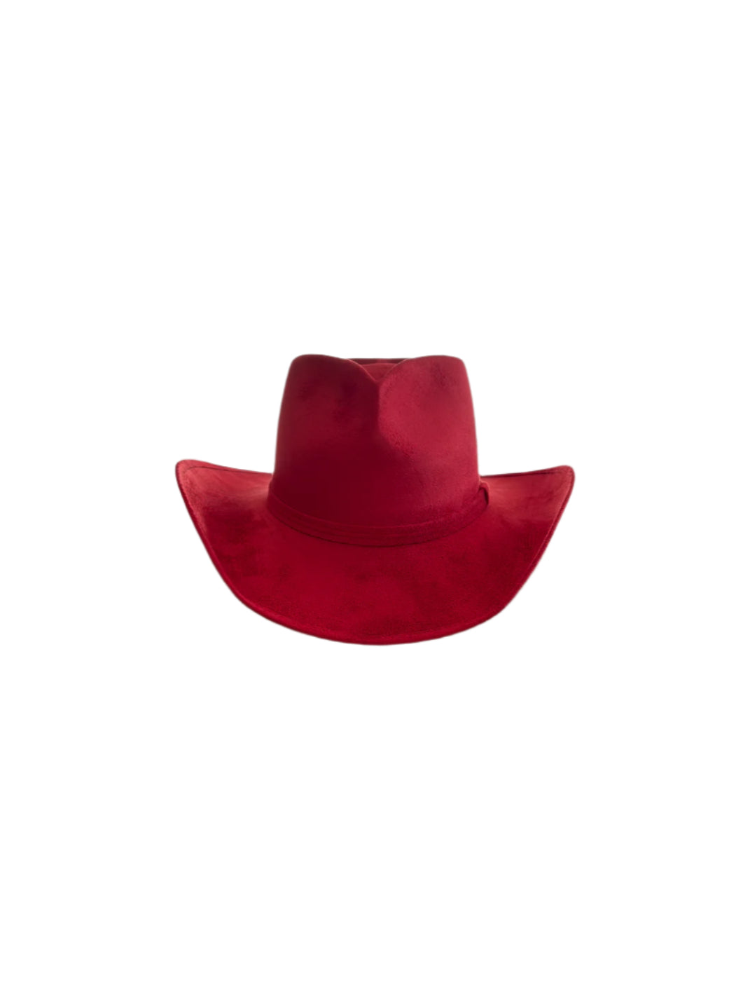 Vegan Suede Heart Shaped Cowboy Hat- Lipstick Red