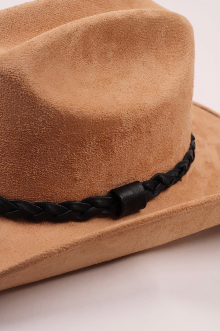 Forged Braided Faux Leather Hat Band