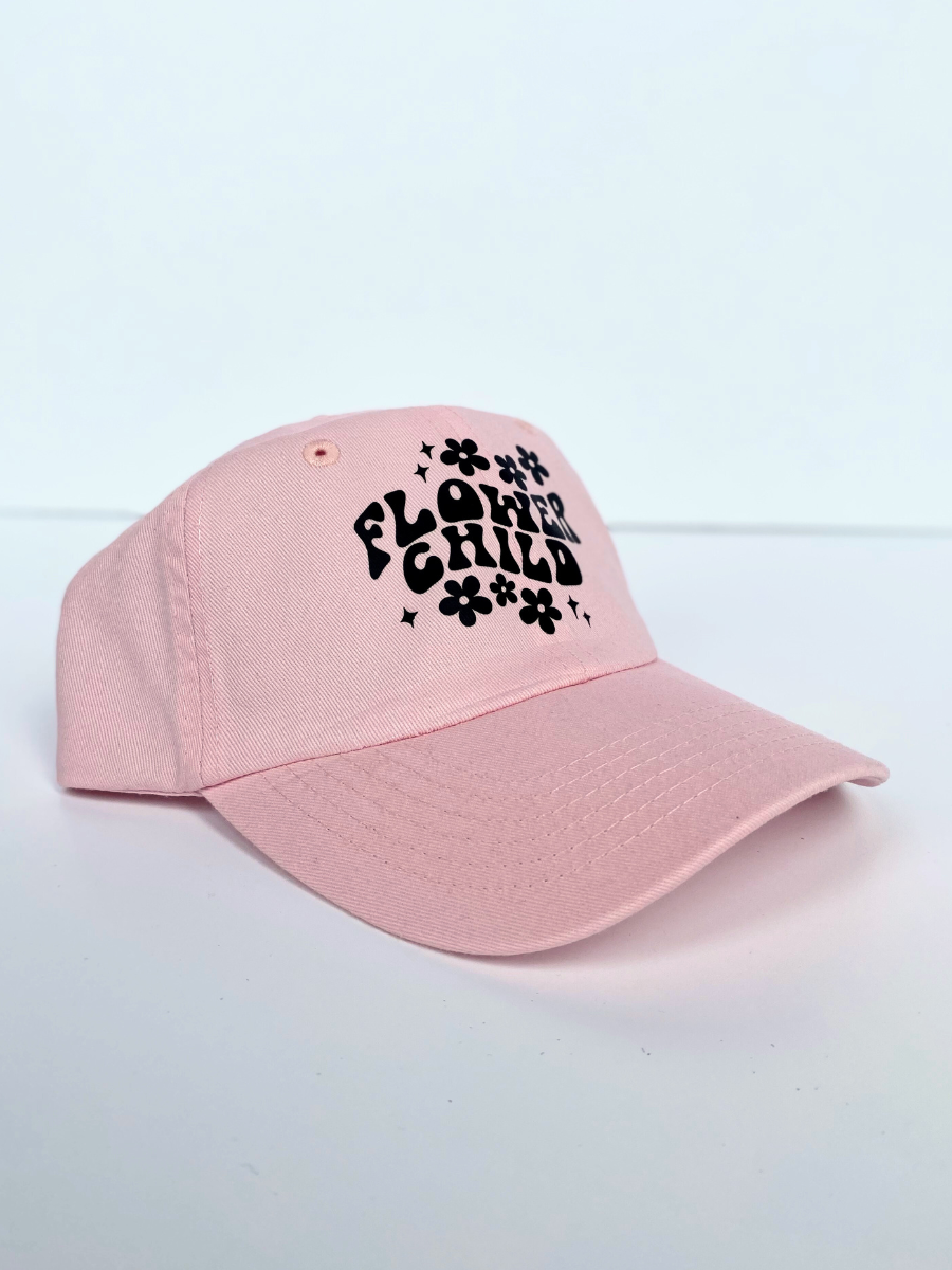 Flower Child Kids Pink Baseball Cap