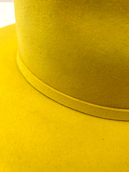 Emery Merino Wool Teardrop Rancher Hat - Yellow