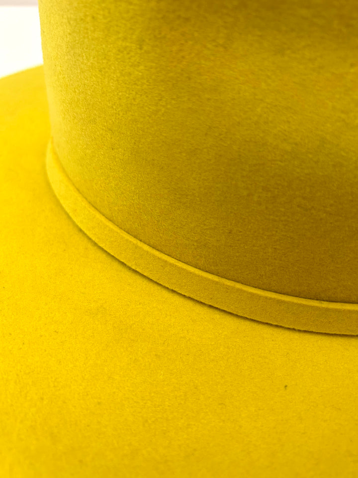 Emery Merino Wool Teardrop Rancher Hat - Yellow