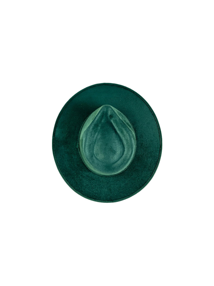 Vegan Suede Teardrop Hat - Hunter Green