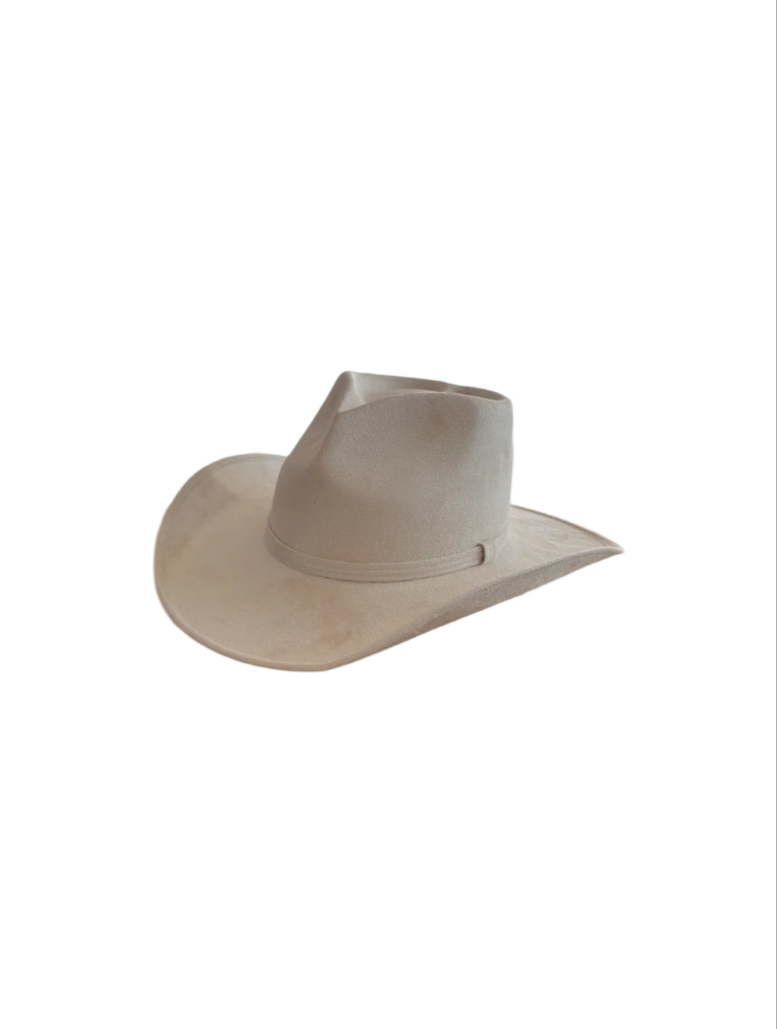 Vegan Suede Heart Shaped Cowboy Hat- Ivory