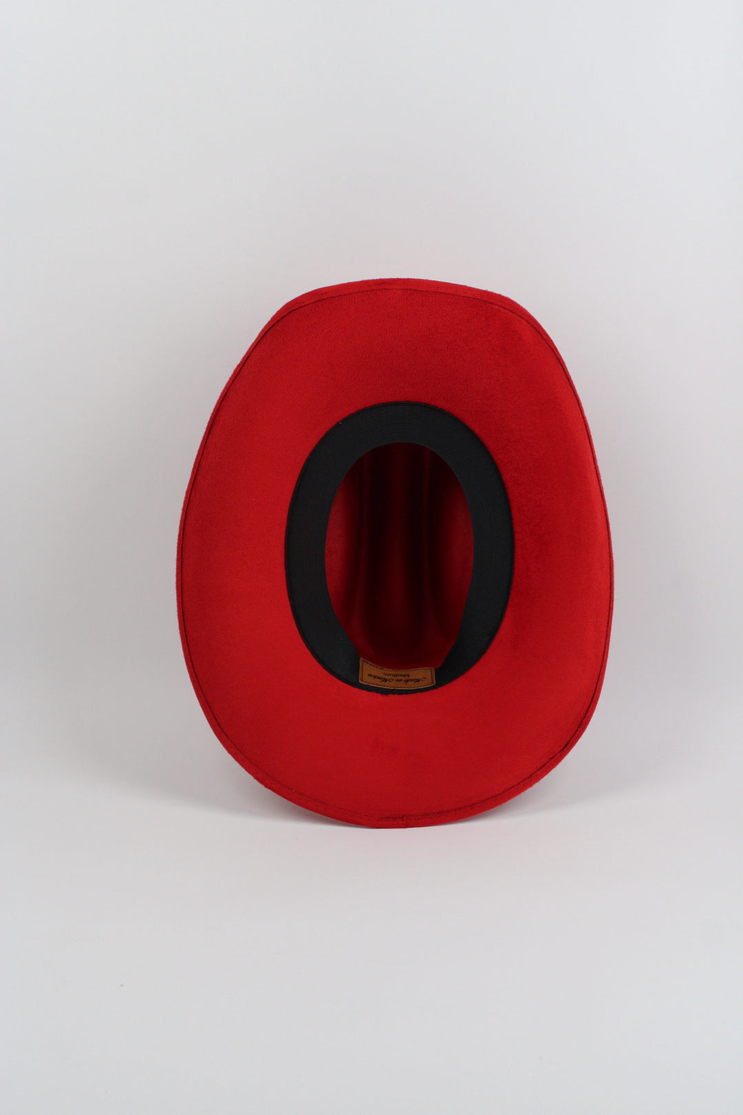 Texana Vegan Suede Cowboy Hat - Lipstick Red