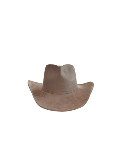 Vegan Suede Heart Shaped Cowboy Hat- Sand