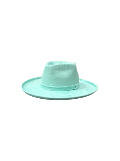 Vegan Suede Diamond Hat - Pencil Brim - Mint