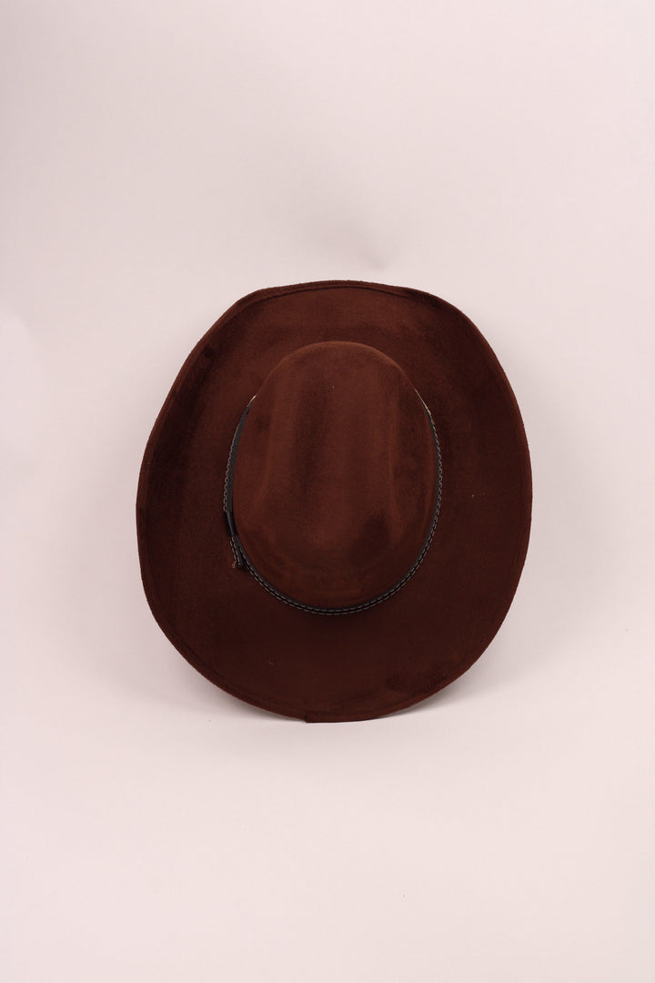 Austin Vegan Suede Cowboy Hat- Chocolate Brown