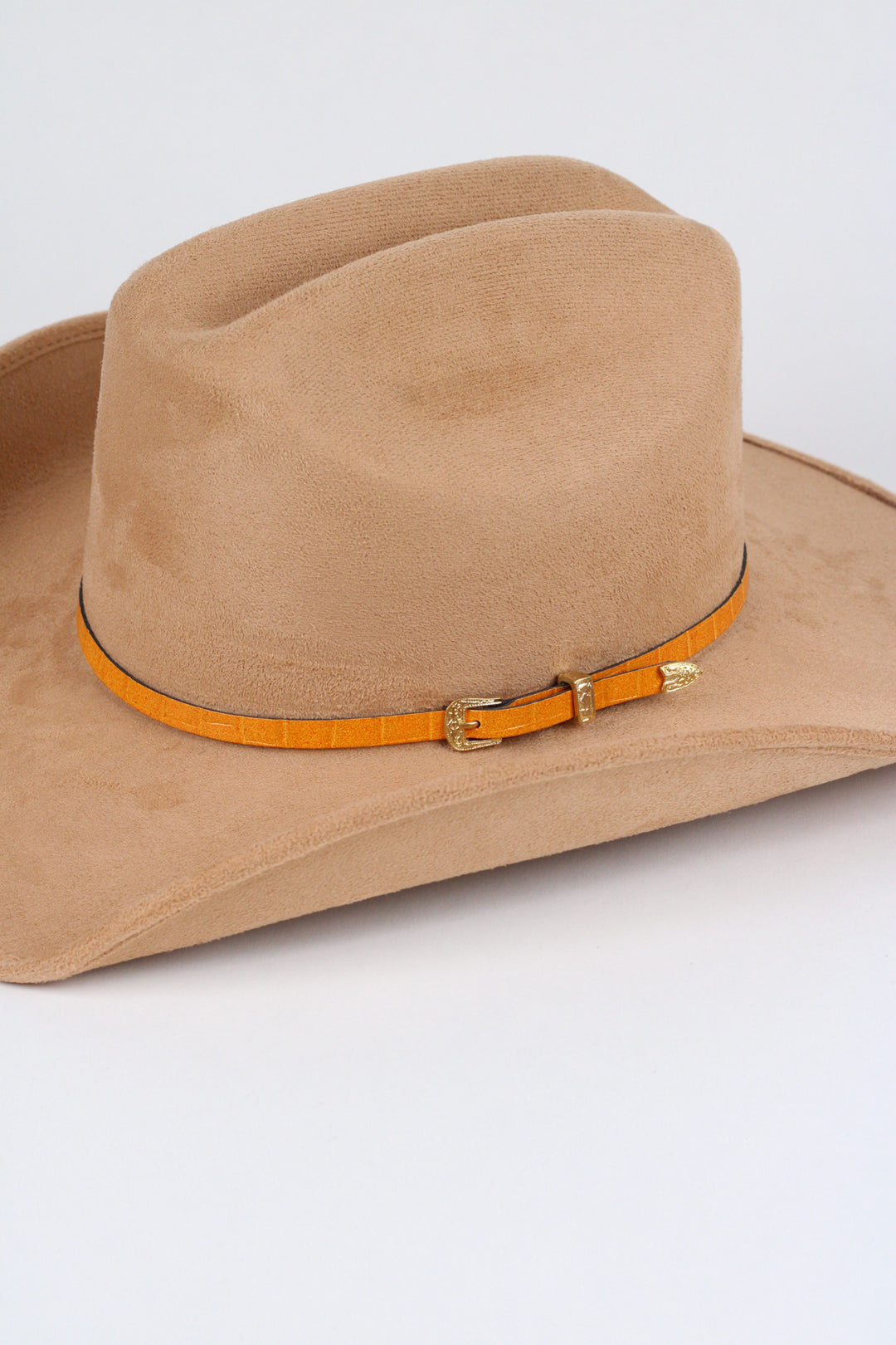Crocodile Print Leather Hat Band w/ Buckle