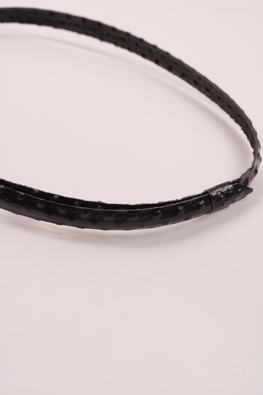 Leather Ostrich Hat Band  / Black