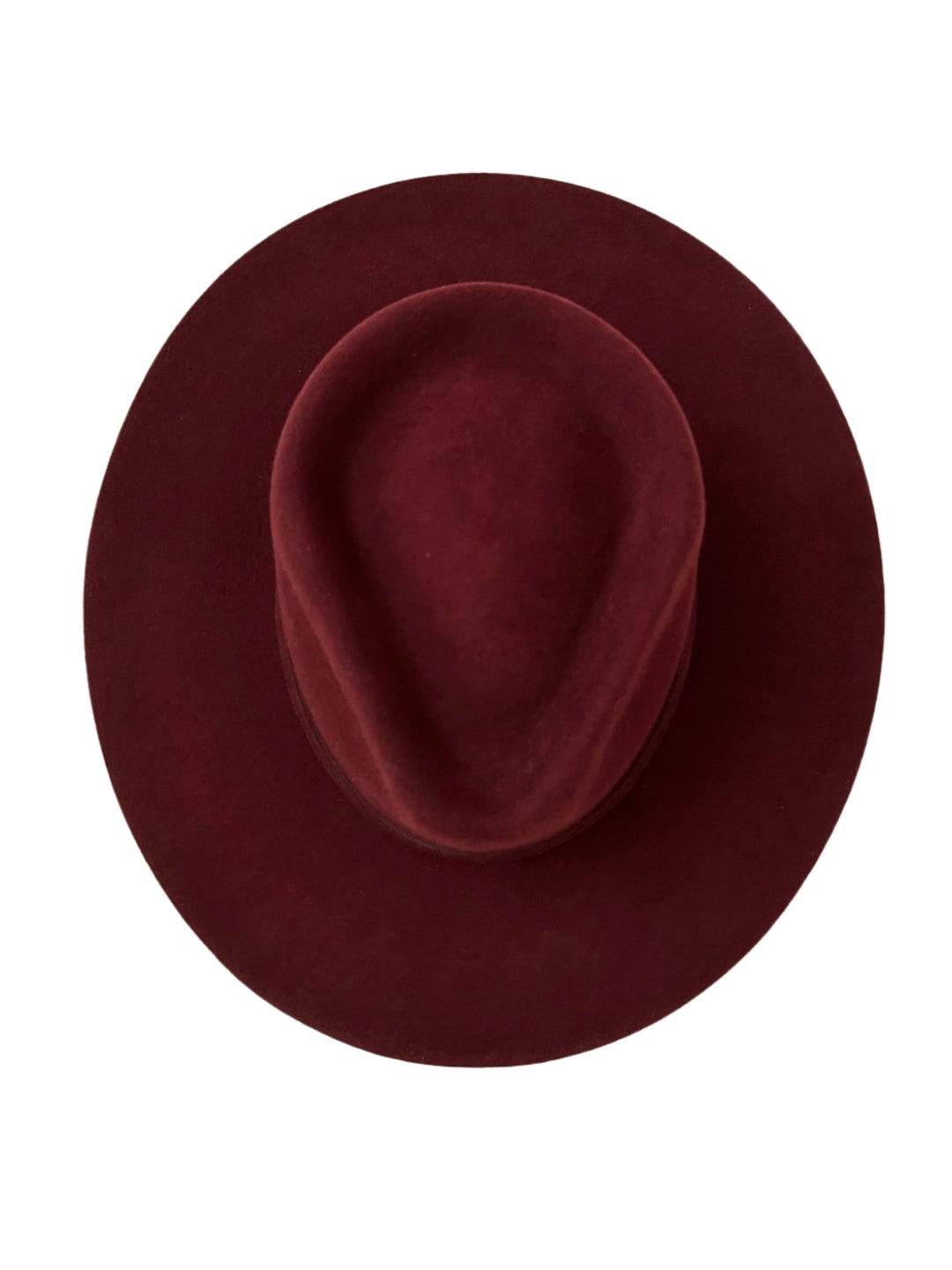 Emery Merino Wool Teardrop Rancher Hat - Wine Burgundy