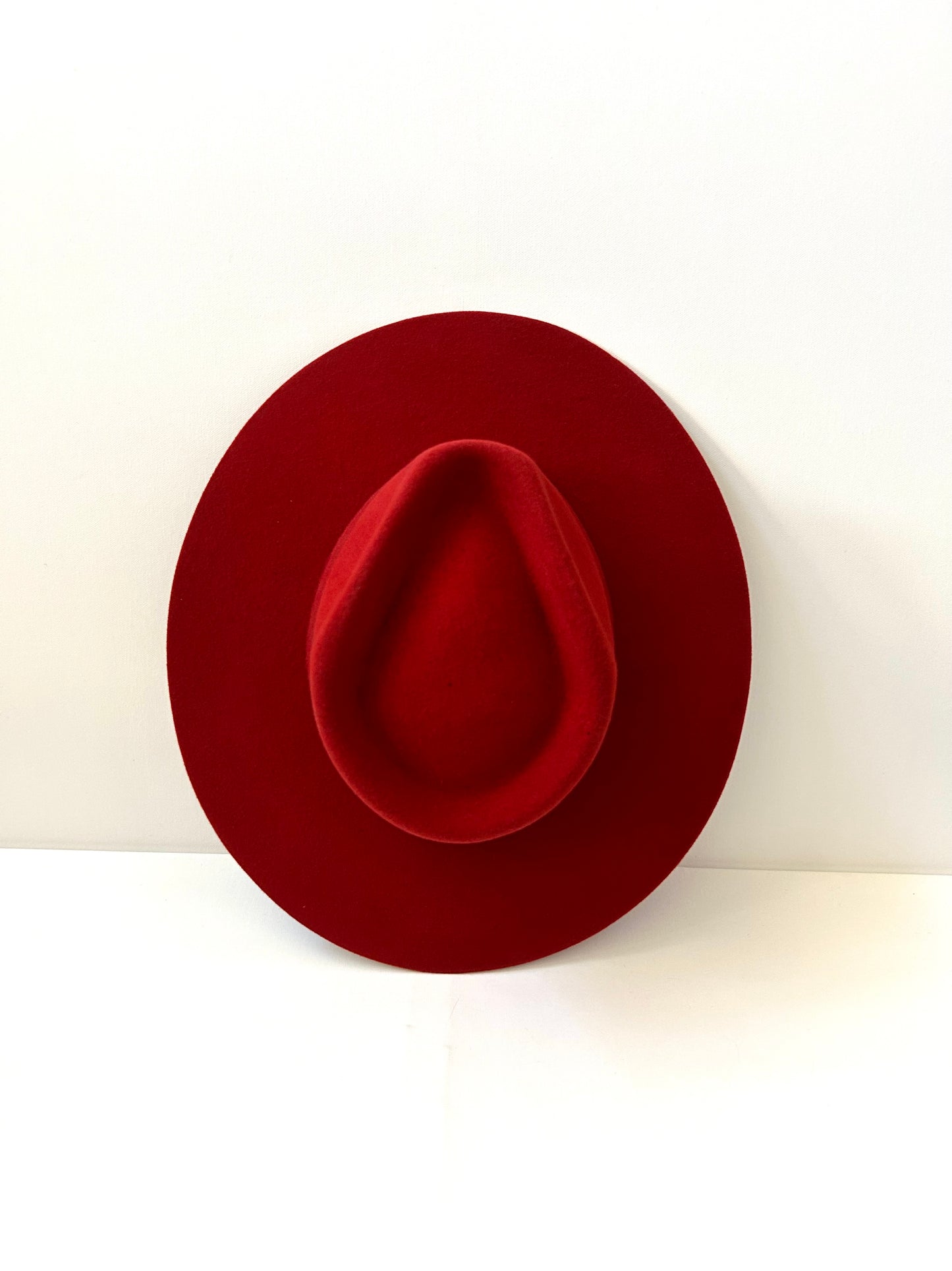 Emery Merino Wool Teardrop Rancher Hat - Red