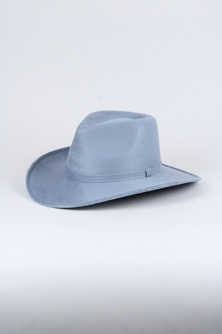 Amarillo Vegan Suede Cowboy Rancher Hat- Steel Blue