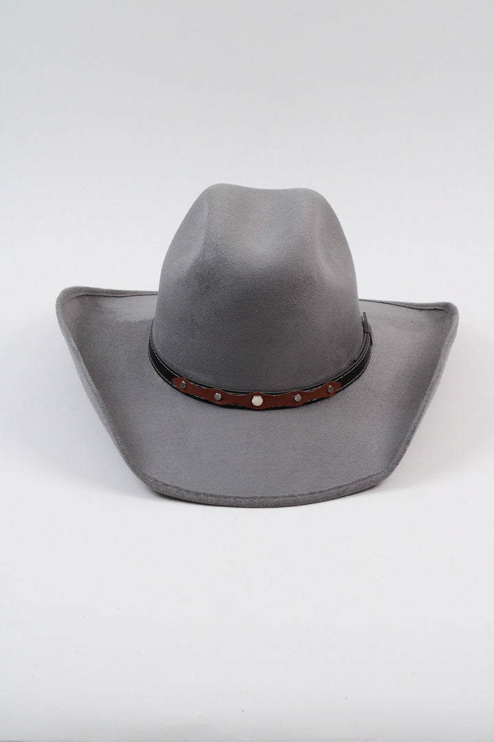 Austin Vegan Suede Cowboy Hat- Grey