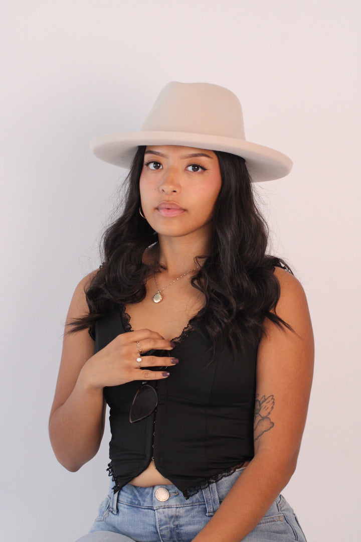 The Tucson Pencil Brim Rancher - Wool Felt - Ivory