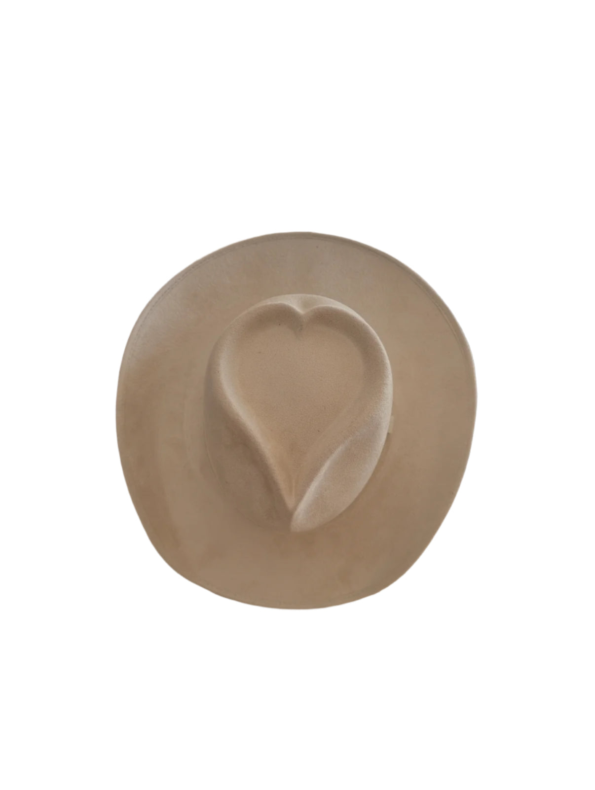 Vegan Suede Heart Shaped Cowboy Hat- Ivory