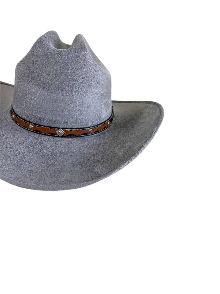 Texana Vegan Suede Cowboy Hat - Grey
