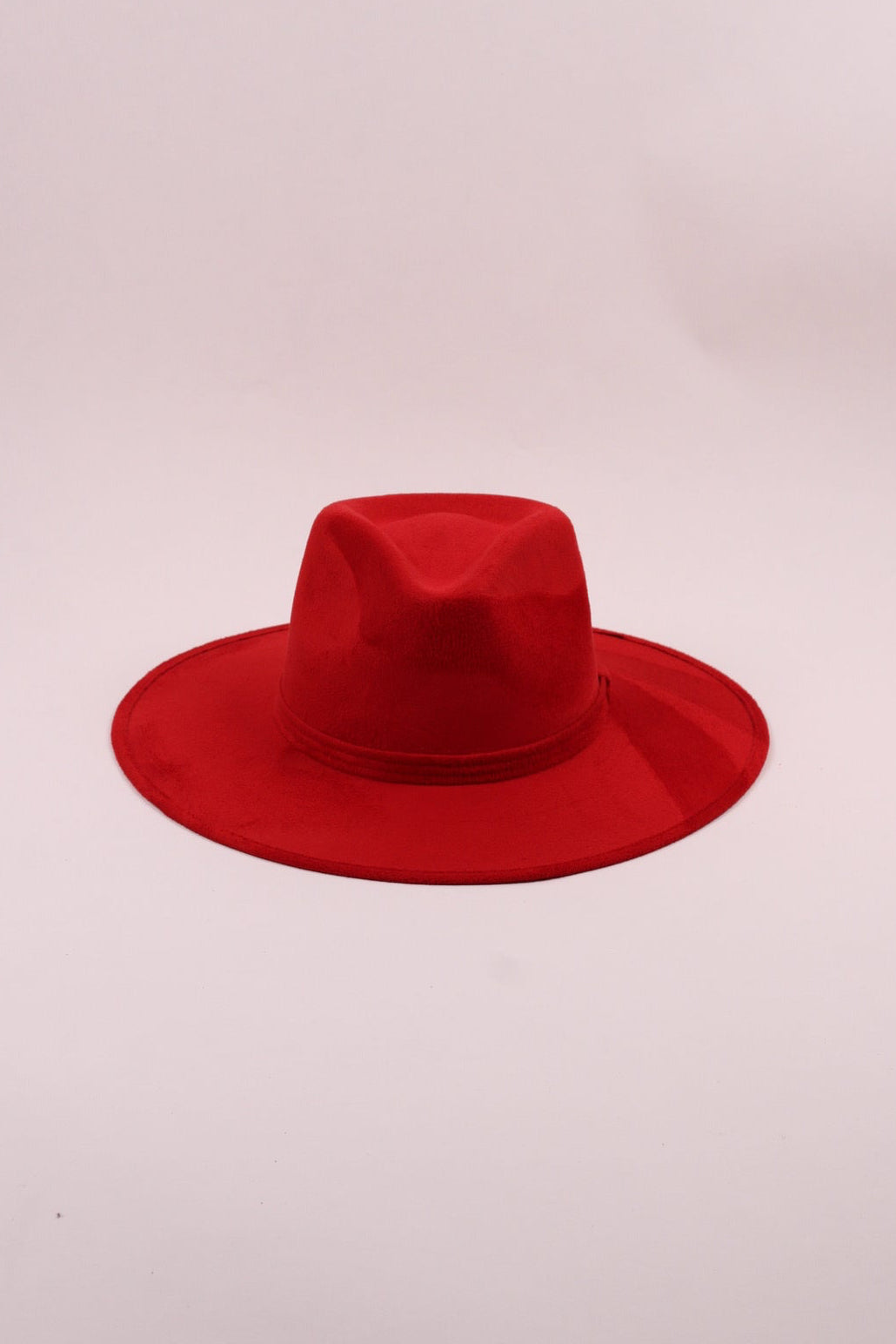 Vegan Suede Rancher Hat - Lipstick Red