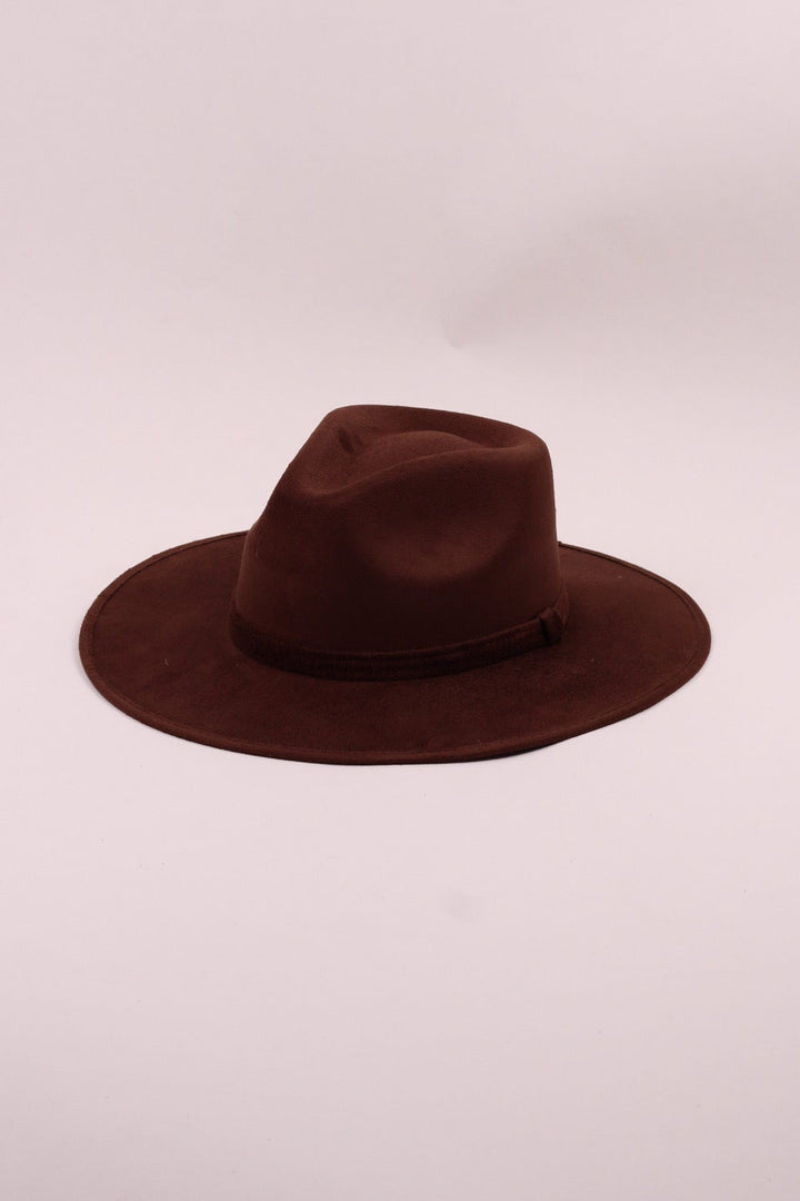 Vegan Suede Rancher Hat - Chocolate