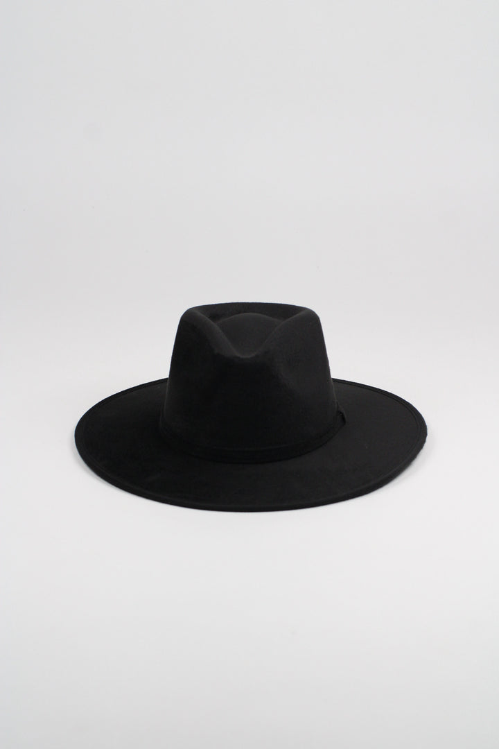Vegan Suede Rancher Hat - Black